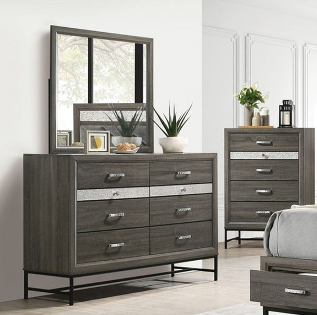 Furniture of America® Voleta Gray Dresser-2