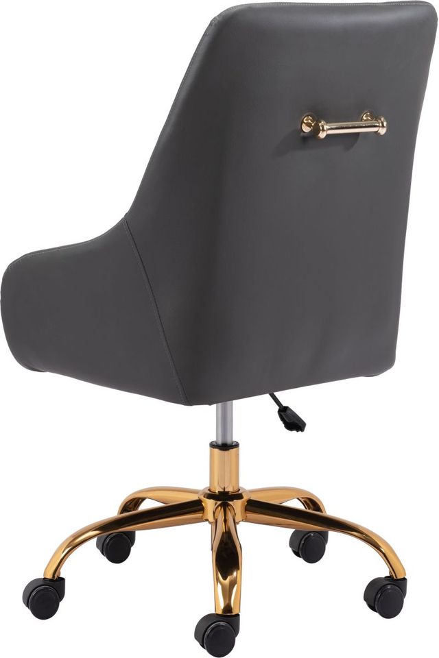 Zuo® Modern Madelaine Gray/Gold Office Chair-3