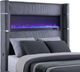 Coaster® Tisdall Gray California King Upholstered Fireplace Panel Bed-3