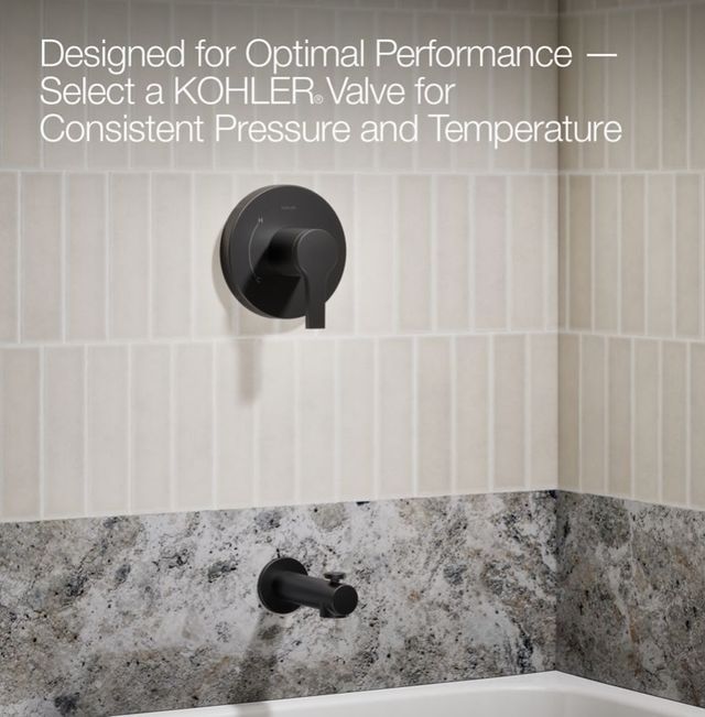 KOHLER® Elate® Rite-Temp® Matte Black 1.75 GPM Bath and Shower Trim Kit-4