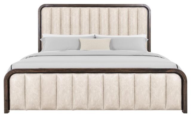 International Furniture Direct Mezquite Black/Glossy Acrylic Eastern King Upholstered Panel Bed-2