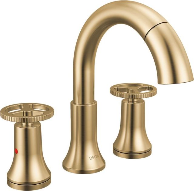 Delta Trinsic® Champagne Bronze 2-Handle Wheel Widespread Pull Down Bathroom-0
