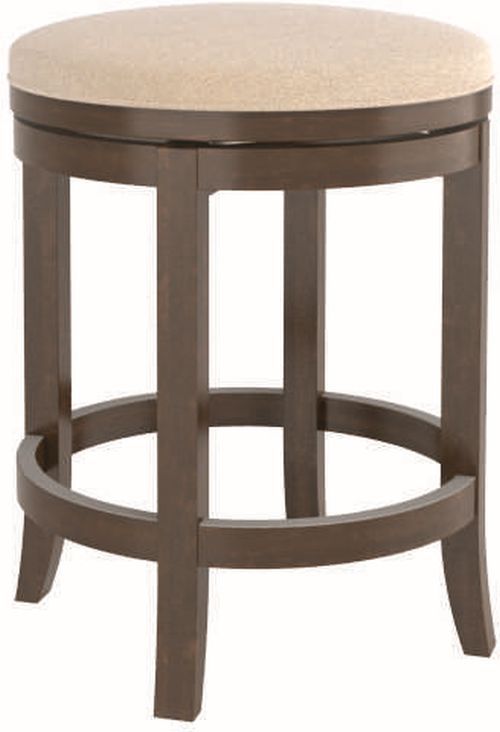 Canadel® Canadel Cognac Washed Upholstered Swivel Stool-0