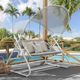 Furniture of America® Sandor White Fabric/Steel Outdoor Swing Chair-1