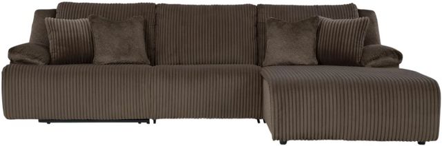 Signature Design by Ashley® Top Tier 3-Piece Chocolate Manual Reclining Right-Arm Facing Sectional and Chaise