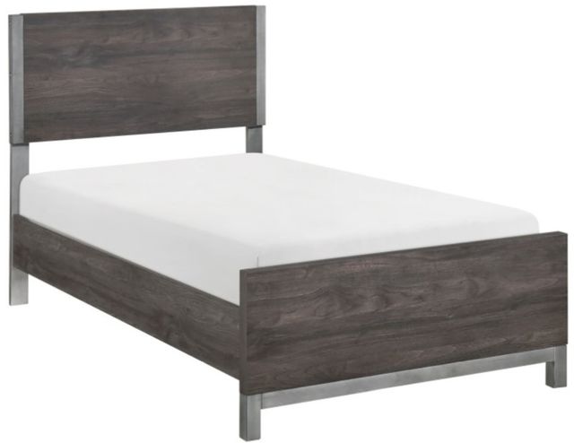 Homelegance® Zephyr Antique Silver/Brownish Gray Twin Panel Bed-0