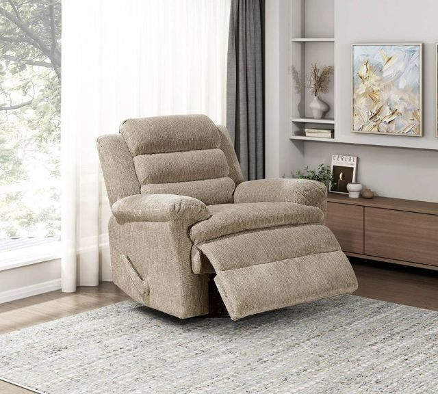 Homelegance® Oxford Brown Manual Swivel Glider Reclining Chair-1