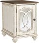Signature Design by Ashley® Realyn Brown Cabinet Door Chairside End Table with Antique White Base-0
