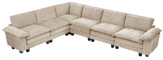 Homelegance® Dublin 6-Piece Taupe Modular Sectional-0