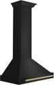ZLINE Autograph Edition 30" Black Stainless Steel Wall Mounted Range Hood with Champagne Bronze Handle-2