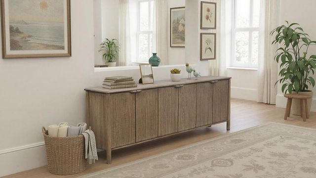 Nest Home Collections Nora Antique Natural Long Cabinet-1