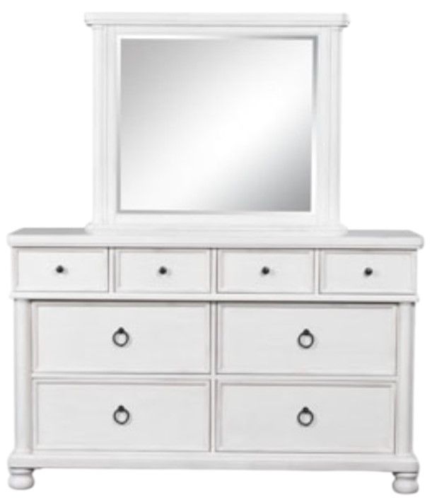 Signature Design by Ashley® Rowlenstown Antique White Dresser and Mirror-1