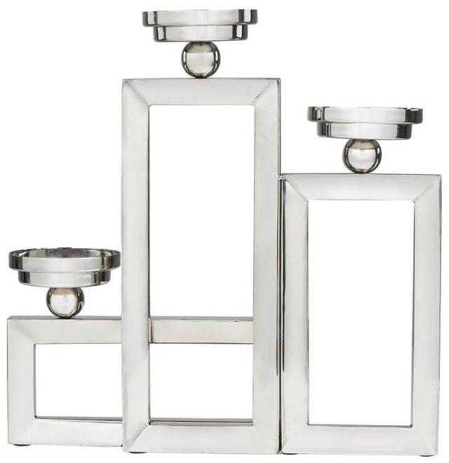Deco Marche Silver Open Frame Candelabra with Various Rectangles-1