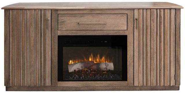 International Furniture Direct Mezquite Brown Fireplace TV Stand-2
