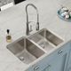 Elkay Lustertone® Classic 4-Piece Lustrous Satin 31-1/4" x 20-1/2" x 9-7/8" Double Bowl Undermount Sink Set with Right Perfect Drain®-2