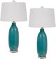 Cal® Lighting & Accessories Cullman 2-Piece Aqua Table Lamp Set-0