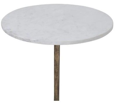 Renwil® Canning Natural White Side Table with Brass Base-1