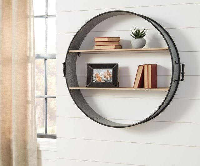 Signature Design by Ashley® Eirny Antique Gray/Natural Wall Shelf-2