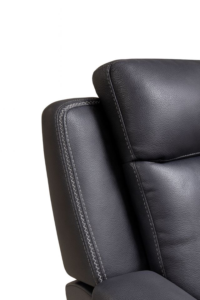 Navy Leather Power Reclining Sofa-1