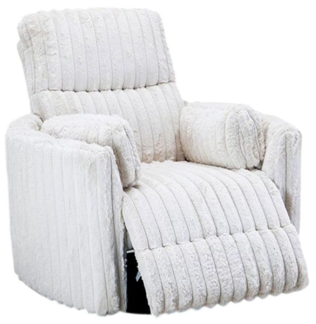 Furniture of America® Belper White Power Glider Recliner with Swivel-0