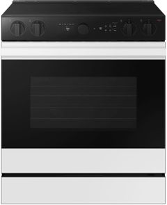 Samsung Bespoke 30" White Glass Slide In Electric Range