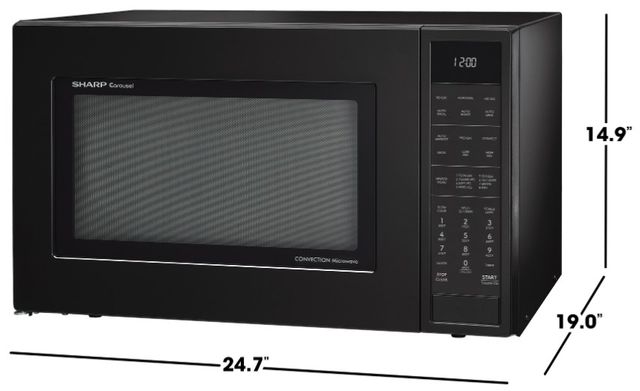 Sharp® 1.5 Cu. Ft. Black Countertop Microwave-2