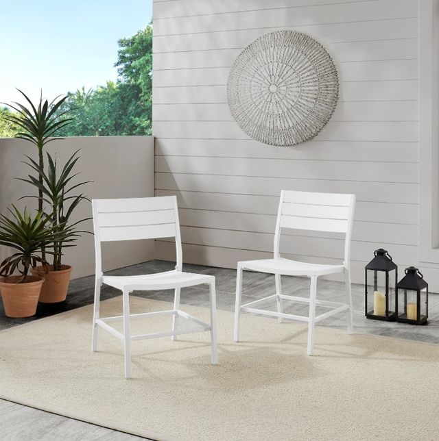 Linon Alora 2-Piece White Aluminum Outdoor Dining Set-1