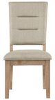 Homelegance® Aberdeen Beige/Distressed Light Oak Dining Side Chair-2