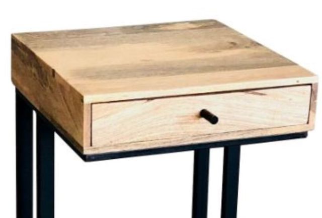 Jaipur Furniture Ravi Black/Brown 1-Drawer Large Side Table-1