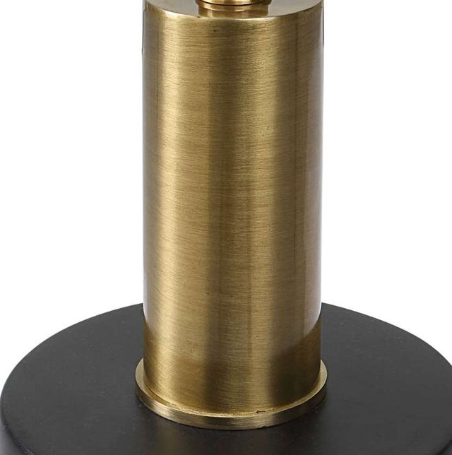 Uttermost® Spector Black Glass Top Accent Table with Brushed Brass Accents-3