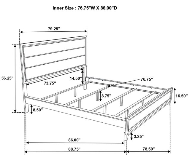Coaster® Watson 4-Piece Gray Oak California King Panel Bedroom Set-2