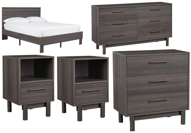 Signature Design by Ashley® Brymont 5-Piece Dark Gray Full Youth Platform Bed Set-0