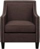 Elements International Erica Chocolate Chair and Ottoman Set-2