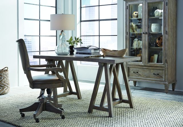 Magnussen Home® Lancaster Dovetail Grey Swivel Chair-5