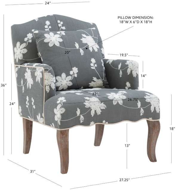 Linon Kenna Gray Accent Arm Chair-2