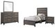 Coaster® Watson 4-Piece Gray Oak Twin Bedroom Set-0