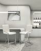 Mazin Furniture Jasmine Chrome/White Counter Arm Dining Chair-3