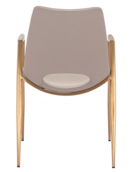 Zuo® Modern Desi Beige/Gold Dining Arm Chair-3