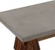 Armen Living Picadilly Gray Rectangle Coffee Table with Brown Brushed Trestle Base -3