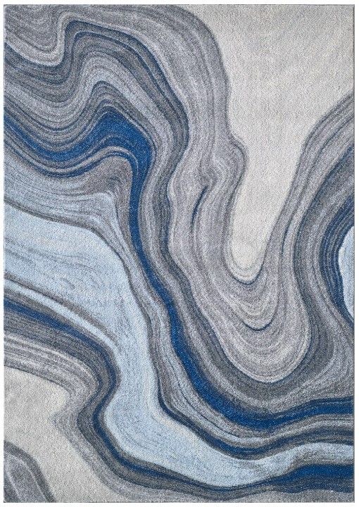 KAS Rugs Illusions Blue/Gray Marble 5'x8' Area Rug-0