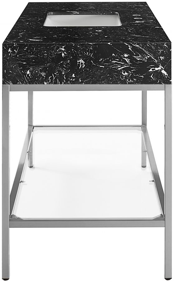 Meridian Furniture Marmo Black/Brushed Chrome 48" Bathroom Vanity-4