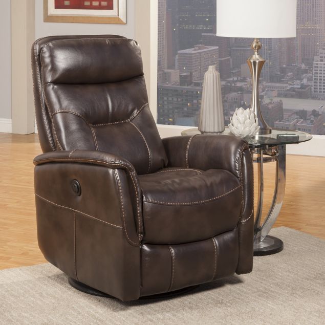 Parker House Gemini Truffle Power Swivel Glider Recliner Great Rooms Furniture and Mattresses