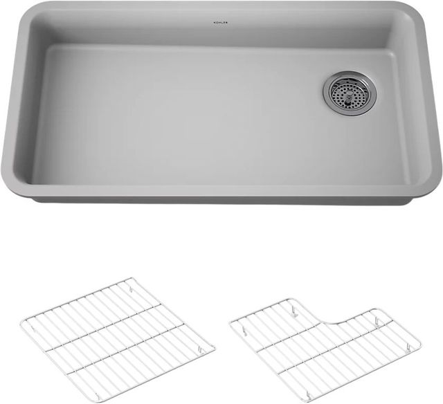 KOHLER® Cairn® Matte Gray 33" Undermount Single-Bowl Kitchen Sink-0
