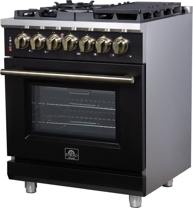 FORNO® Massimo Series Alta Qualita 30" Black Pro Style Dual Fuel Range-2