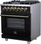 FORNO® Massimo Series Alta Qualita 30" Black Pro Style Dual Fuel Range-2