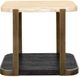 Bassett Mirror Avalon Travertine End Table with Bronze/Espresso Base-1