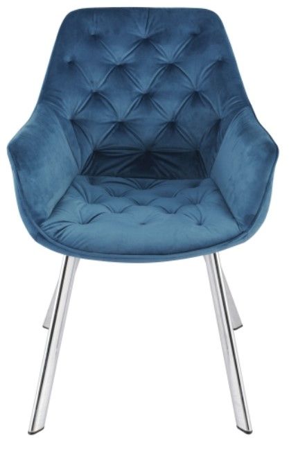 Mazin Furniture Ayami Blue/Chrome Dining Arm Chair -1