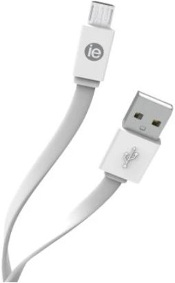 iEssentials 4 Ft. White Charge and Sync Flat Micro USB to USB-A Cable-0