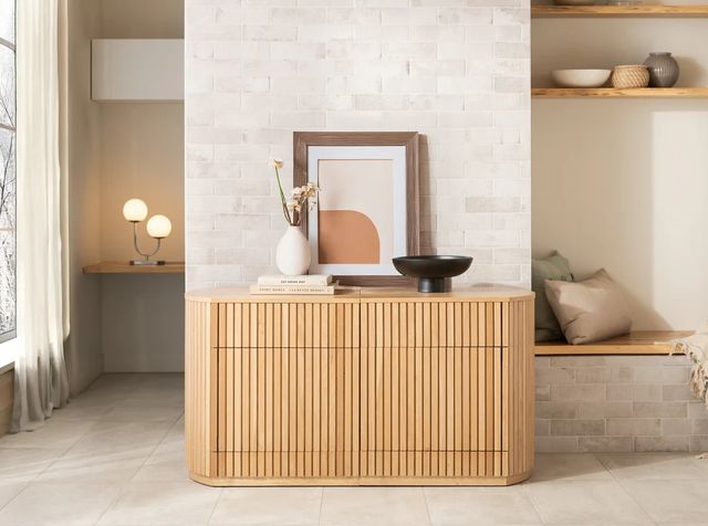 Transformer Table Transformer Scandinavian Oak Round Fluted Sideboard-3