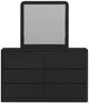 Elements International Rosalie 2-Piece Black Dresser and Mirror Set-1